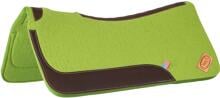 Pools Western Felt Sattelpad, Ledereinsätze, lime, One Size, 32x32"