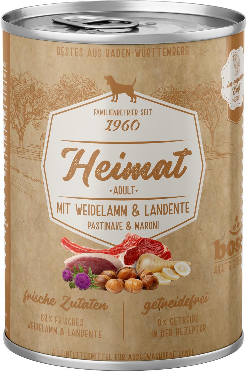 Bosch Heimat Nassfutter mit Lamm & Ente, 12x400g