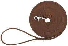 Trixie Rustic Fettleder-Schleppleine, S–M, 10m/8mm, dunkelbraun
