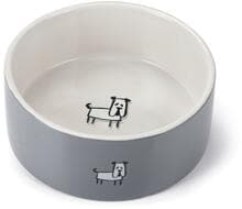 ciotola per cani beeztees Lou, ceramica, grigio, 21,5 cm