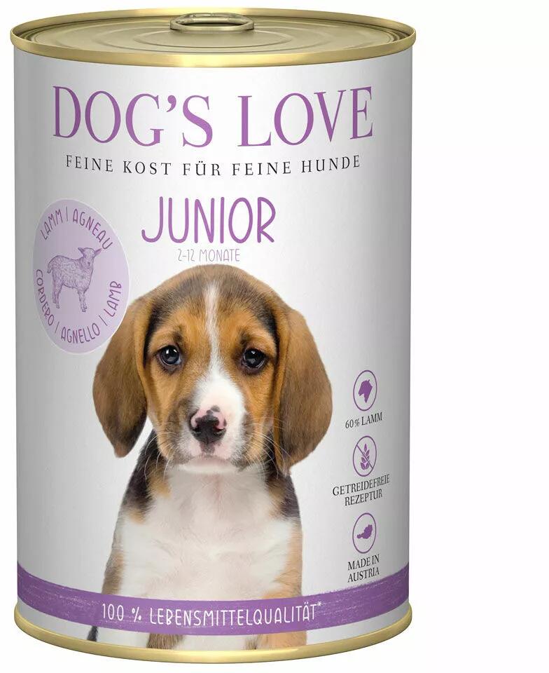 DOGS LOVE Junior Nassfutter mit Lamm, 6x400g