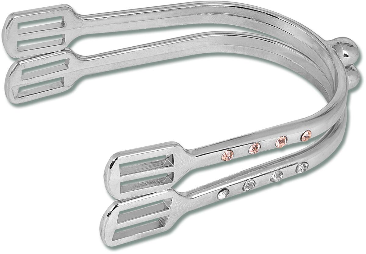 Waldhausen Crystal Damen Sporen mit Perlonriemen, weiß, 20mm