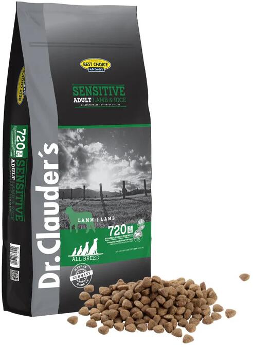 Dr. Clauders Best Choice Adult Sensitive Trockenfutter mit Lamm & Reis, 12,5kg