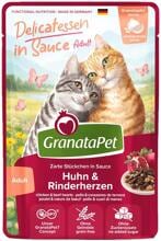 GranataPet DeliCATessen in Sauce, Huhn & Rinderherze, 12x100g