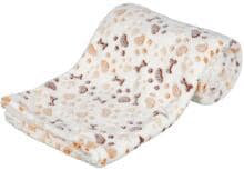 Coperta Trixie Lingo, morbido pile, 150x100cm, bianco/beige