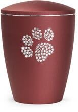Urna per animali Völsing Elegance Edition, zampa in cristallo, velluto rubino, 0,5 L