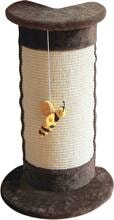 KERBL Pet Corner scratching post with bee on a ribbon, brown, 58cm