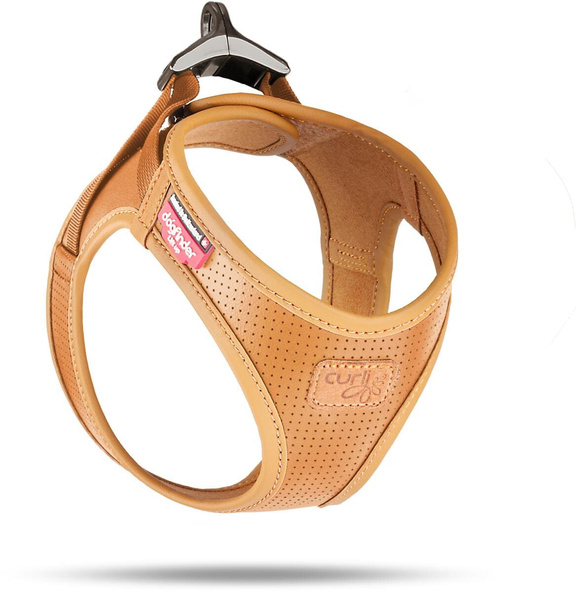 curli Apfel Leder Hundegeschirr, braun, L