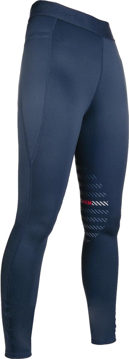 HKM Sports Reitleggings, Silikon-Kniebesatz, dunkelblau, 32/34
