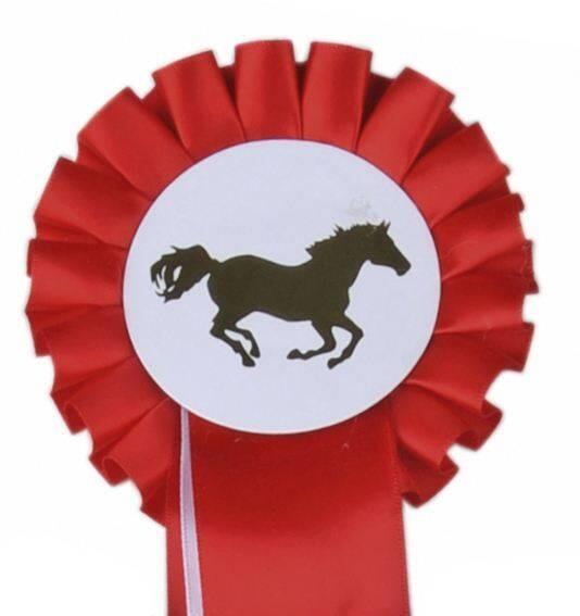 HKM Einfachrosette Turnierschleife, rot/weiß