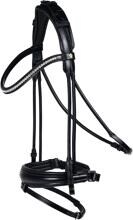 Briglia snaffle Waldhausen S-Line Grace, combinata svedese, nera, WB