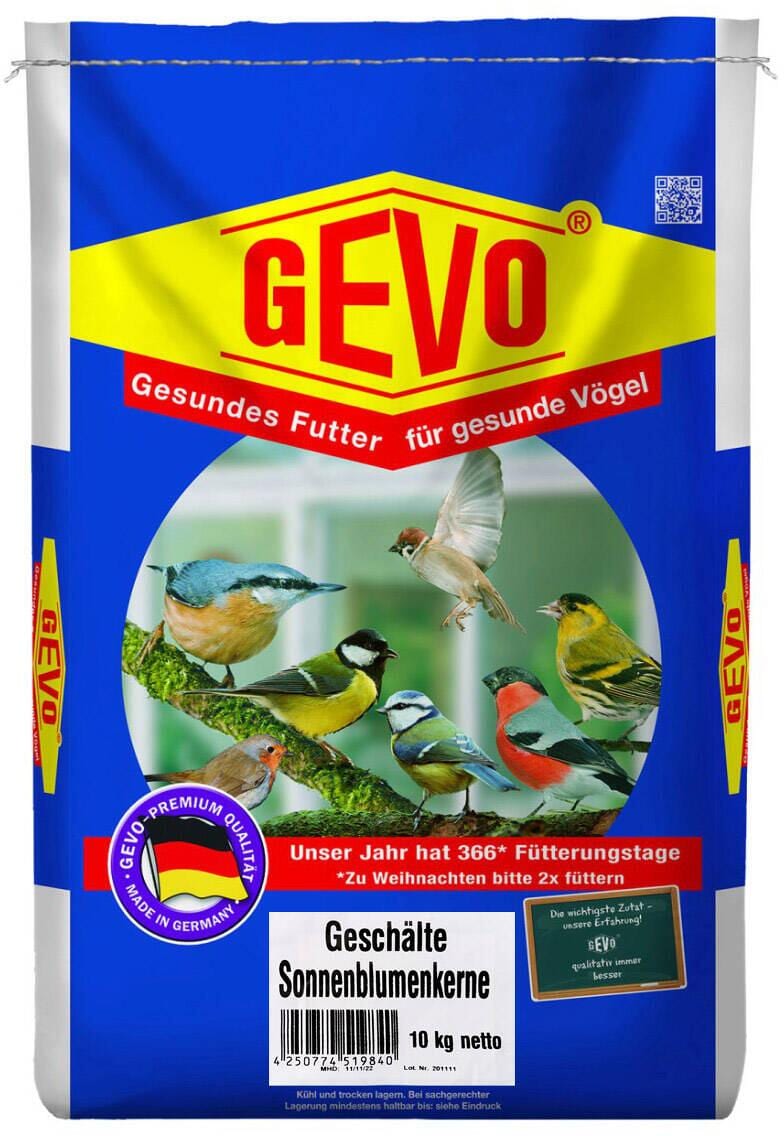 GEVO Sonnenblumenkerne Vogelfutter, geschält, 10kg