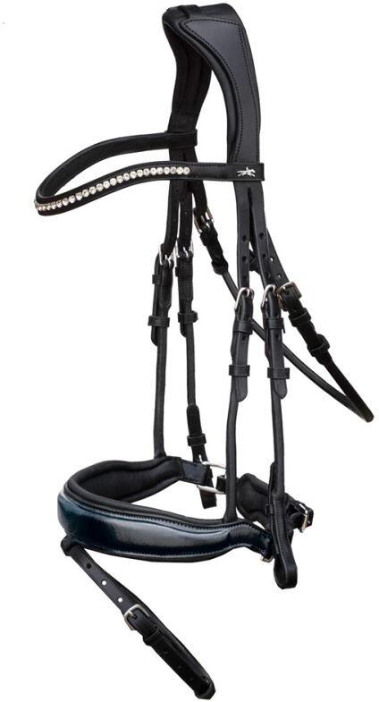 Schockemöhle SP Malibu Dressurtrense, black/patent/silver, WB XL