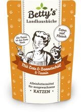Bettys Landhausküche Cat Nassfutter mit Ente & Borretschöl, 12x100g