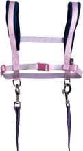 Pettorina per cavalli HKM Funny Horses Hearts, rosa/blu scuro