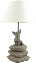 Happy-House Lampe | Chihuahua auf Kissen | taupe-farben