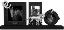 Cornice per trittico di cavalli Happy House, nera, 39x6,5x18cm