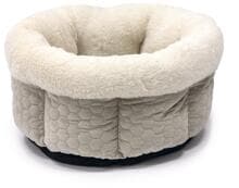 Letto per gatti Karlie in velluto, beige, 45x45x23cm