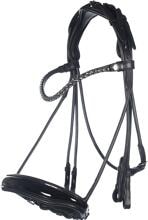Briglia doppia HKM Kate, nera, sangue warmblood