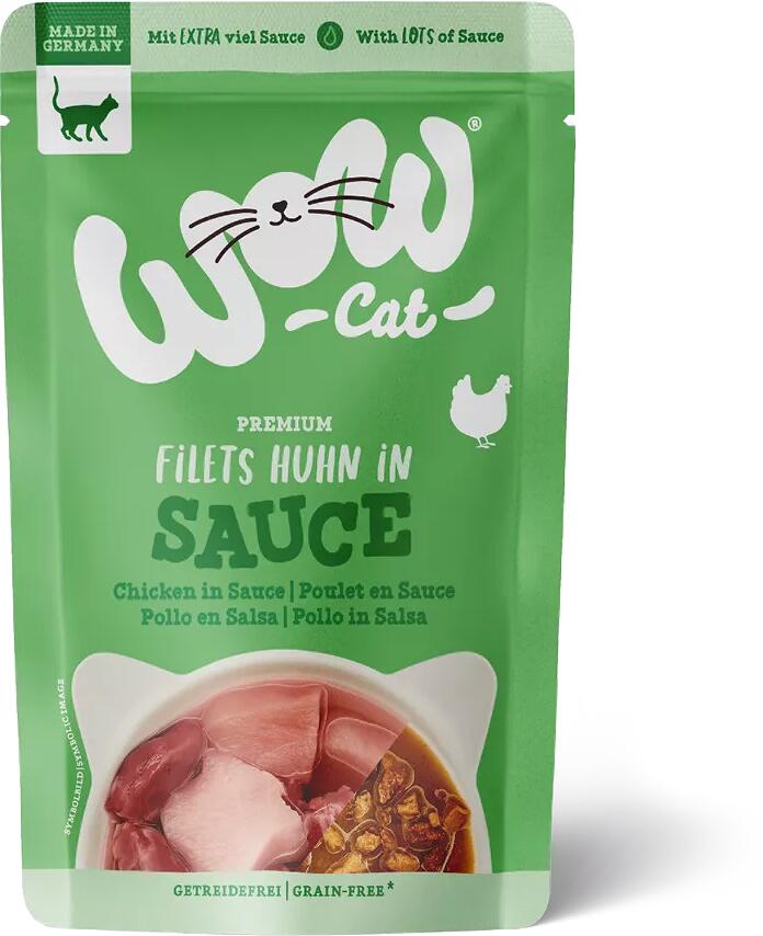 WOW Premium Nassfutter in Sauce, Huhn, 8x85g