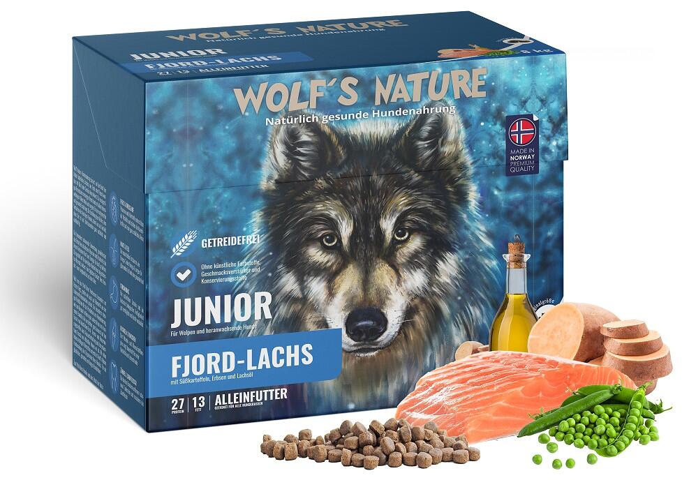 Wolf"s Nature Junior Master Premium | mit Lachs | getreidefreies Hundefutter | 20 kg