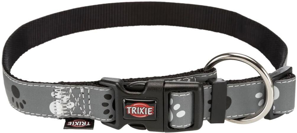 Trixie Silver Reflect Halsband, schwarz/silbergrau, M-L, 35–55cm, 20mm