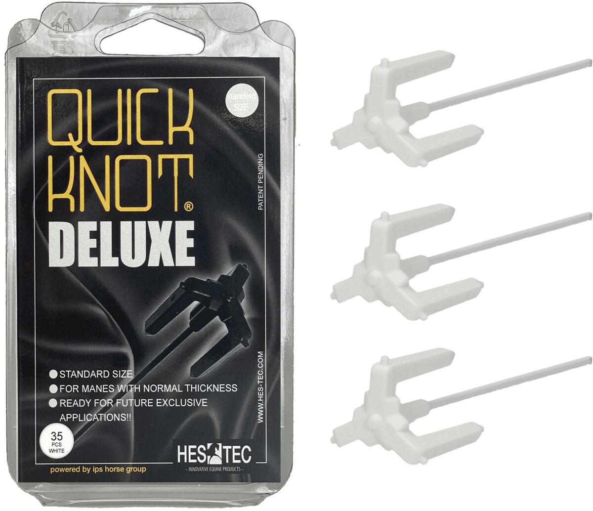 HES-TEC Quick Knot Deluxe Einflechthilfe, 35 Stück, standard, weiß