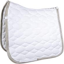 Cuscinetto da sella HKM Crystal Fashion, bianco, dressage