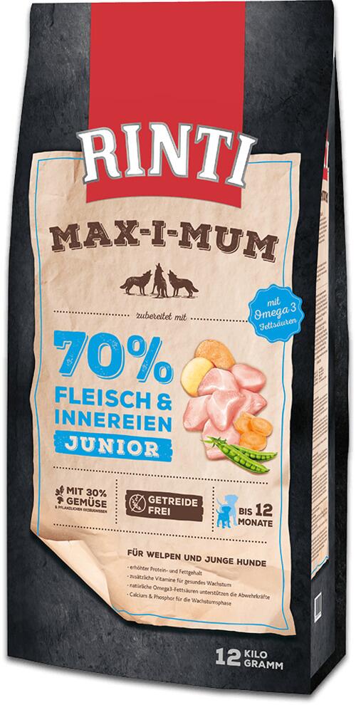 Rinti Max-i-Mum Junior | mit Huhn | getreidefreies Hundefutter | 4 kg