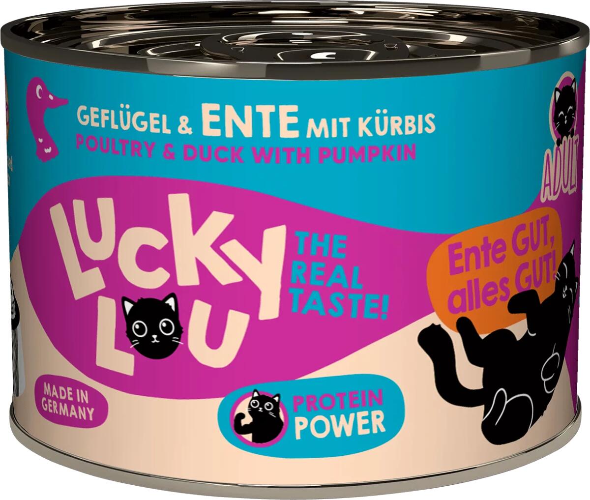 Lucky Lou Lifestage Adult Nassfutter mit Geflügel & Ente, 6x200g