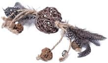 Quapas! Rattan Ball mit Federn Katzenspielzeug, A