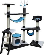 KERBL Pet Creativ scratching post, anthracite/blue/white, 150cm