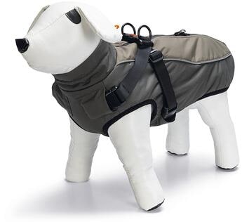 beeztees Milo Hundemantel mit Geschirr, grau, 36cm