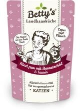 Bettys Landhausküche Cat Nassfutter mit Rind pur & Borretschöl, 12x100g