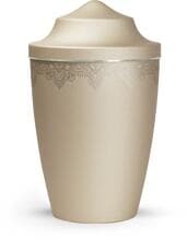 Urna per animali Völsing Mandala Edition, motivo mandala su tutto il perimetro, fascia in argento spazzolato, velluto color champagne, 0,5 L