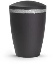 Urna per animali Völsing Glamour Edition, fascia Sparkling Glamour argento, velluto nero, 0,5 L