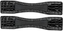 Waldhausen patent leather spur guard with croco look, black