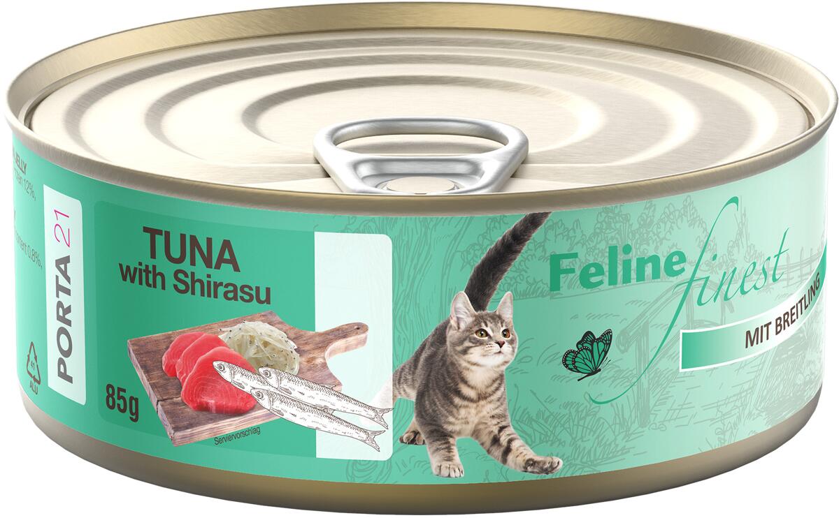 Porta21 Feline Finest Nassfutter, Thunfisch & Breitling, 24x85g