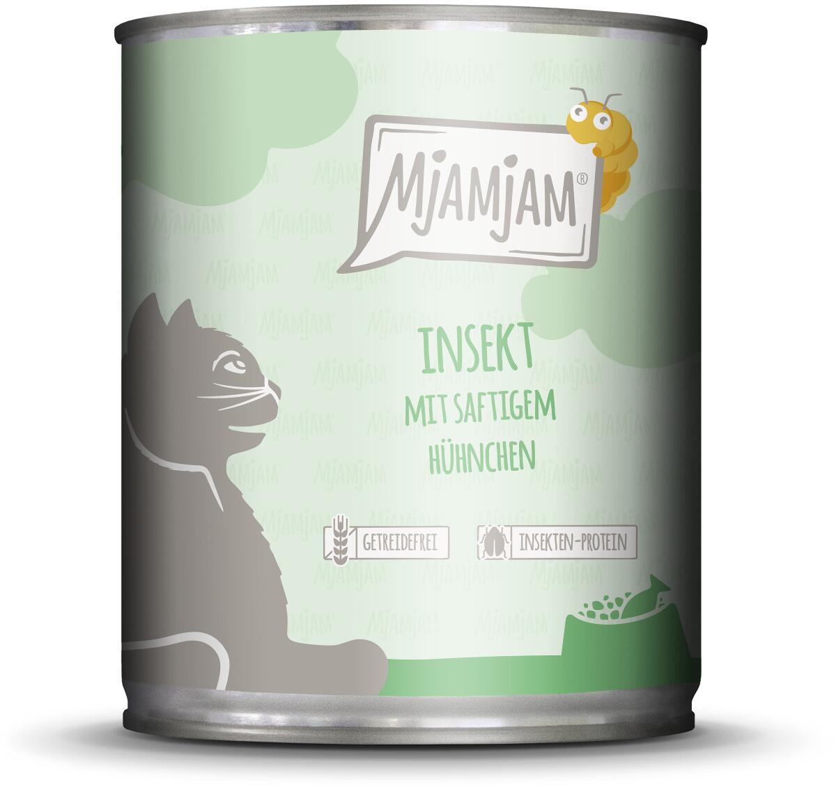 Mjamjam Katzenfutter mit Insekt & Huhn, 6x800g