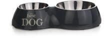beeztees Best Dog Diners ciotola doppia, grigio, 37x22cm