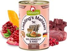 GranataPet Lieblings Mahlzeit Nassfutter mit Wildragout & Rind 