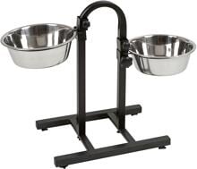 KERBL Pet Deluxe barra di alimentazione, regolabile in altezza, nero, 2x2800ml