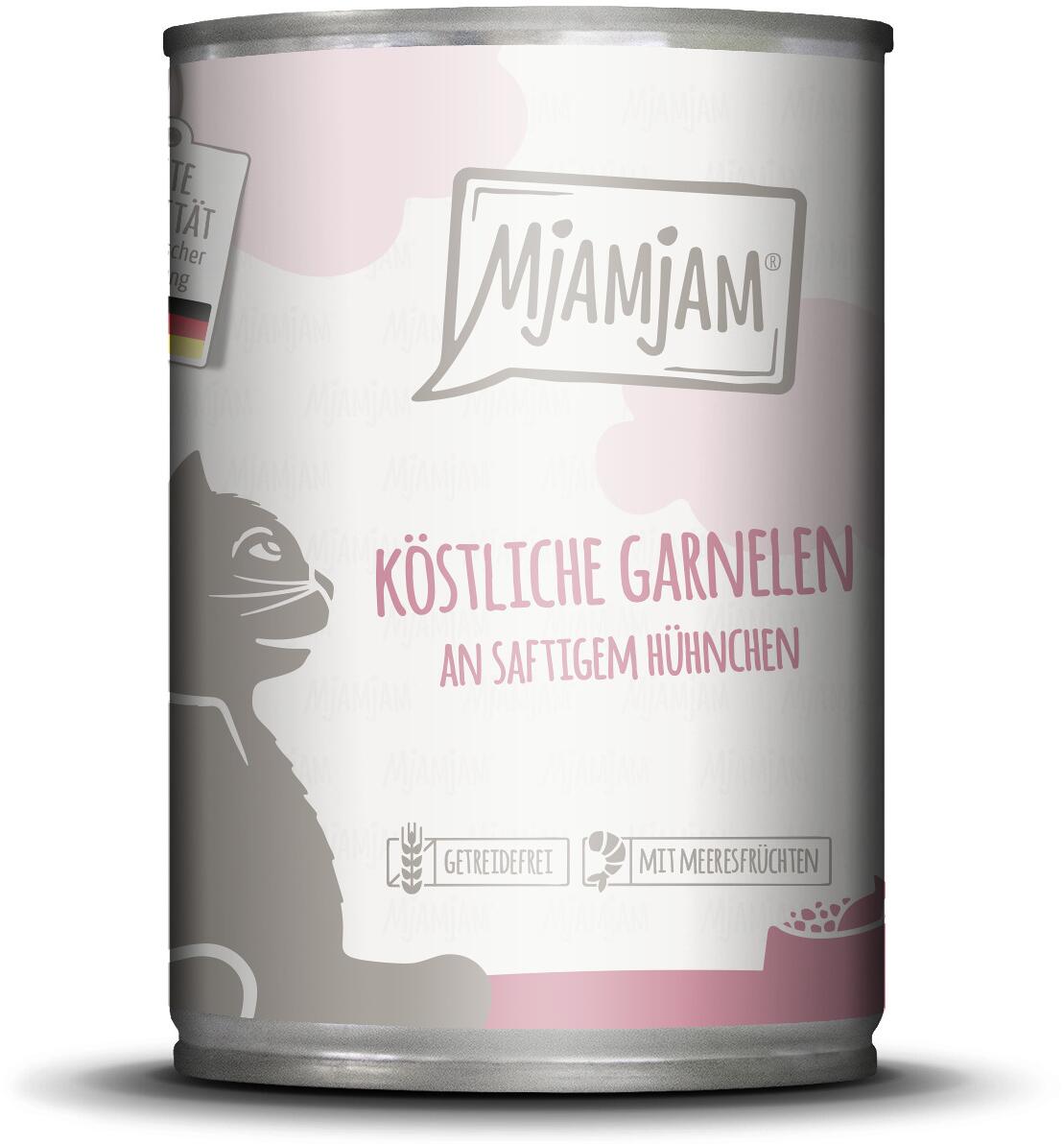 Mjamjam Katzenfutter mit Garnelen & Huhn, 6x400g