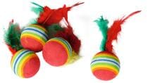 Karlie Katzenspielzeug Regenbogen Ball, 4 Stück