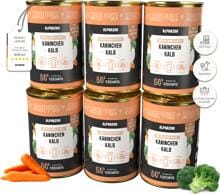 alphazoo Senior Nassfutter mit Kaninchen & Kalb, 6x400g