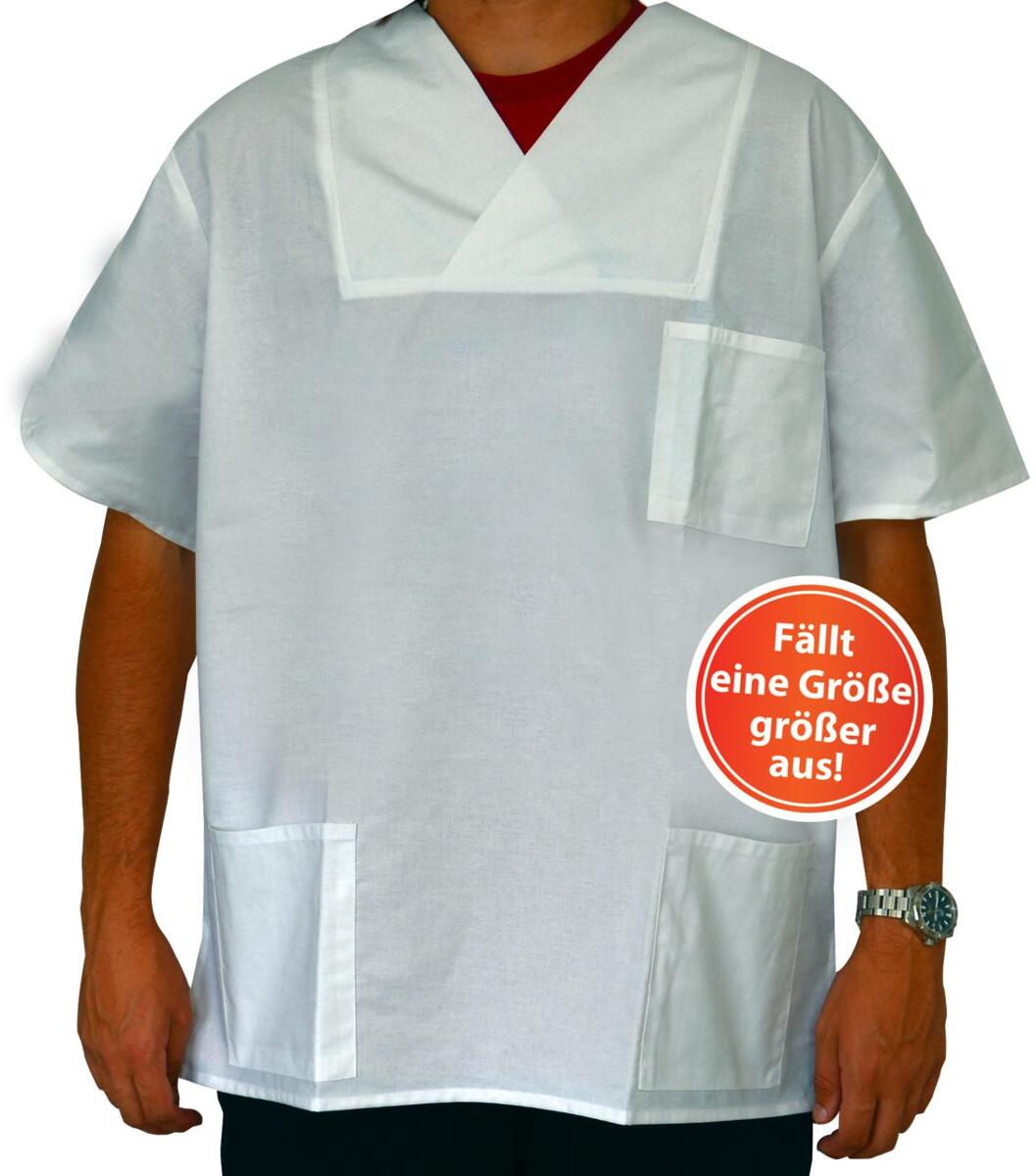 ub textiles Heidelberg Kasack, Baumwolle, weiß, 5/2XL