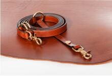 Mealson Ecoskin LeasH Hundeleine, 210x2cm, Cognac/Brass
