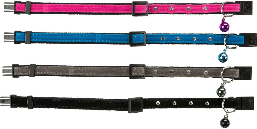 Trixie Katzenhalsband mit Strassbesatz, Samt, farblich sortiert