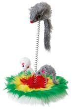 KERBL Pet Mouse Swing topo di pelliccia su piuma, Ø17cm