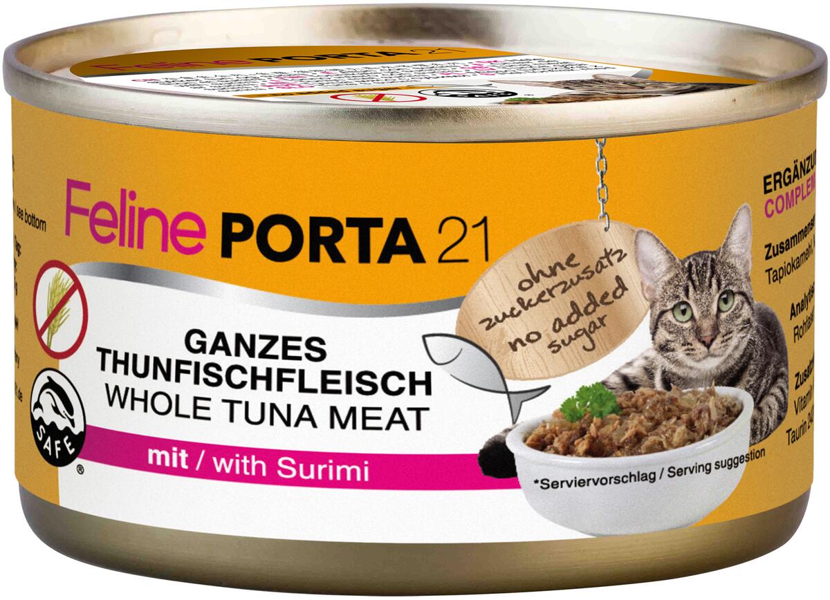 Porta21 Feline Nassfutter, Thunfisch & Surimi, 24x90g